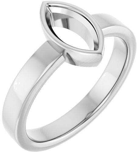 Sužadėtuvių Žiedas „Solitaire“ 585 Baltojo Aukso Marquise 9mm x 4.5mm (1)