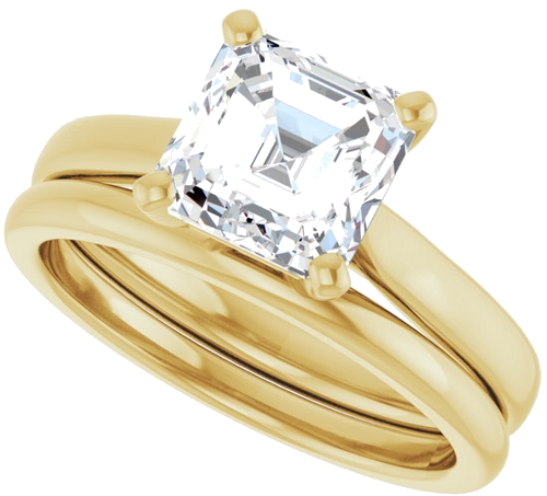 Sužadėtuvių Žiedas „Solitaire“ 585 Geltonojo Aukso Asscher 7mm (10)