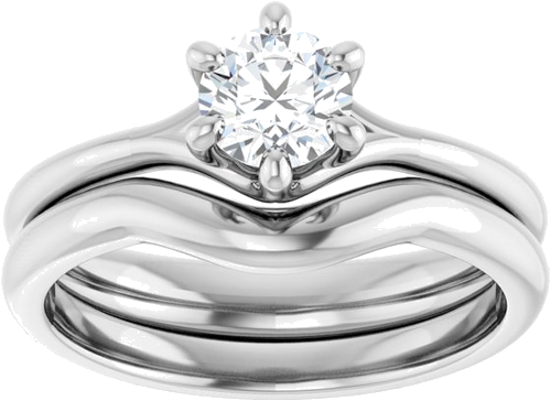 14K White 5.2 mm Round Engagement Ring Mounting (8)