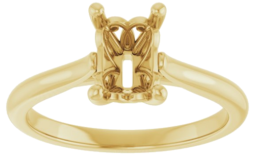 Sužadėtuvių Žiedas „Solitaire“ 585 Geltonojo Aukso Emerald 7mm x 5mm (3)