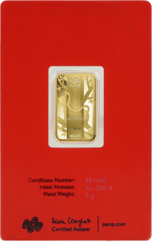 5 g Investment Gold Bar Year of the Monkey PAMP (3)