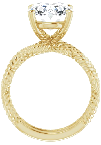 Sužadėtuvių Žiedas „Solitaire Twisted Rope“ 14k yellow gold Oval 12mm x 10mm (7)