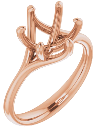 14K Rose 9 mm Round Engagement Ring Mounting (1)