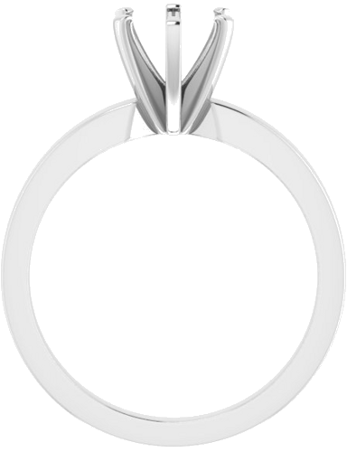 14K White 6.5 mm Round Solitaire Engagement Ring Mounting (2)