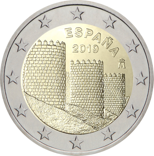 2019 Ispanija Avila 2 eurų moneta (1)