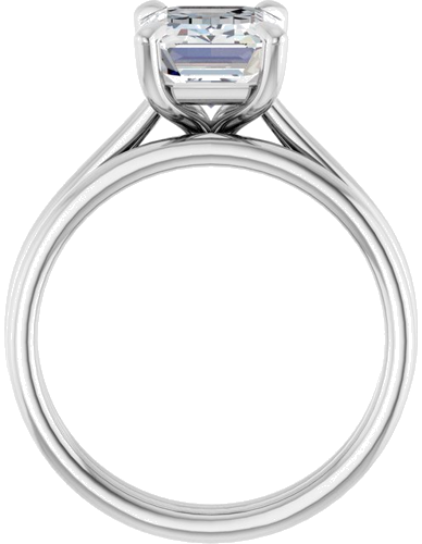 Platinum  9x7 mm Emerald Solitaire Engagement Ring Mounting (7)