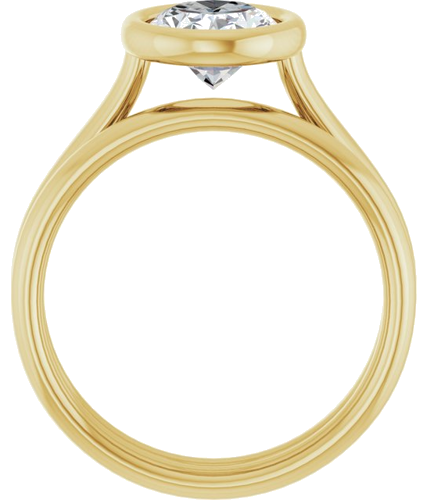 Sužadėtuvių Žiedas „Bezel-Set Solitaire“ 750 Geltonojo Aukso Oval 9mm x 7mm (7)