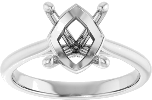 Sužadėtuvių Žiedas „Solitaire“ 950 Platinos Oval 10mm x 8mm (3)