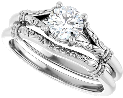 Sterling Silver 5.2 mm Round Solitaire Engagement Ring Mounting (10)