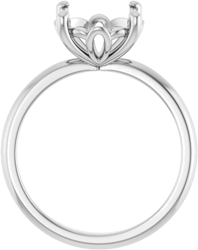 14K White 10 mm Round Solitaire Engagement Ring Mounting (2)