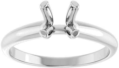 10K White 6.5 mm Round Solitaire Engagement Ring Mounting (3)