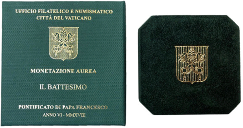 2018 Ватикан 3 гр. Златна монета от 10 евро Кръщение (5)