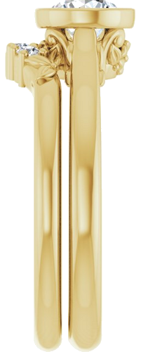 Sužadėtuvių Žiedas „Bezel-Set“ 585 Geltonojo Aukso Round 5.5mm (9)