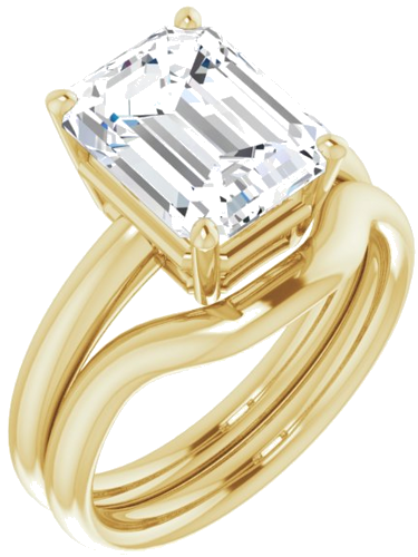 14K Yellow 10x8 mm Emerald Engagement Ring Mounting (6)