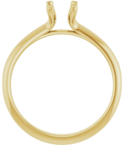 14K Yellow 7x5 mm Emerald Solitaire Engagement Ring Mounting (2)