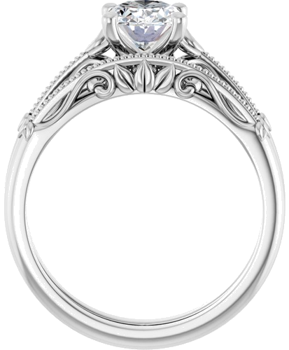 Sužadėtuvių Žiedas „Sculptural-Inspired Solitaire“ 585 Baltojo Aukso Oval 8mm x 6mm (7)