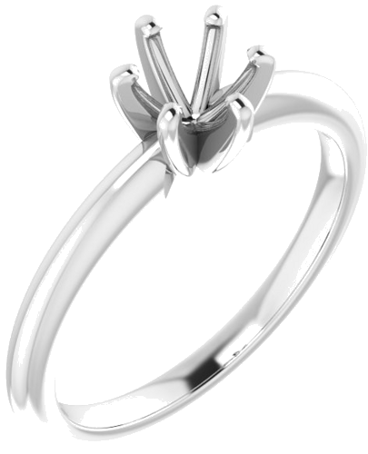 14K White 5.2 mm Round Solitaire Engagement Ring Mounting (1)
