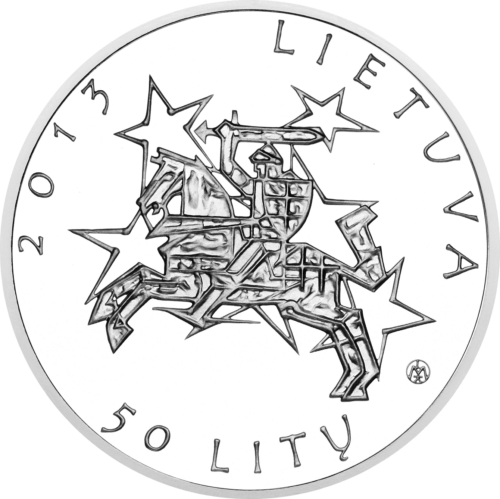 2013 Председательство Литвы в Совете ЕС 50 литов серебряная монета PF 70 ULTRA CAMEO (4)