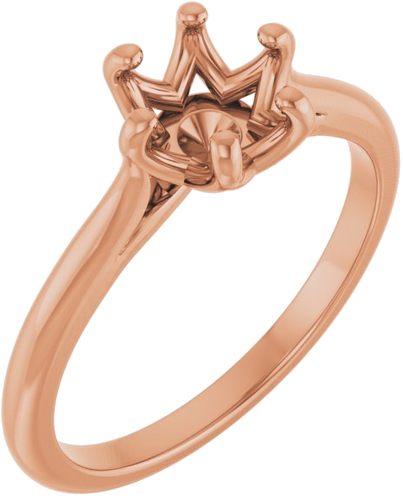 Sužadėtuvių Žiedas „Solitaire“ 585 Rožinis Aukso Round 7mm (1)