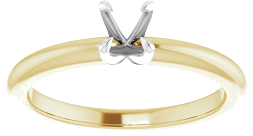 14K Yellow White 4.4 mm Round Solitaire Engagement Ring Mounting (3)