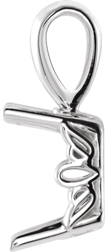 Pakabukas „Emerald Scroll Setting®“ 585 Baltojo Aukso Emerald 7mm x 5mm (2)