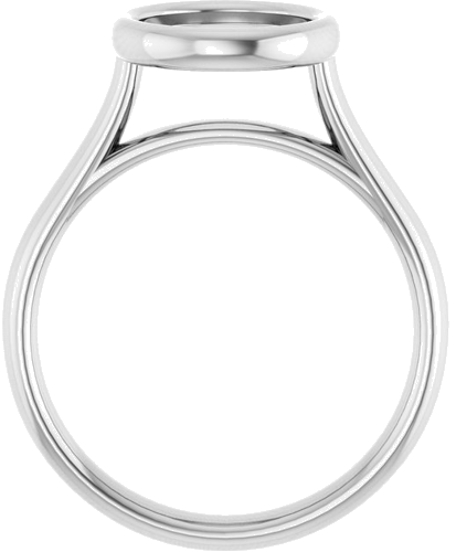 Sužadėtuvių Žiedas „Bezel-Set Solitaire“ 585 Baltojo Aukso Round 8.2mm (2)