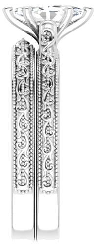 14K White  8x4 mm Marquise Solitaire Engagement Ring Mounting (9)