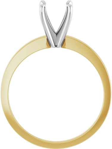 Sužadėtuvių Žiedas „Solitaire“ 585 Baltojo Ir Geltonojo Aukso Round 6.6mm x 7.2mm (2)