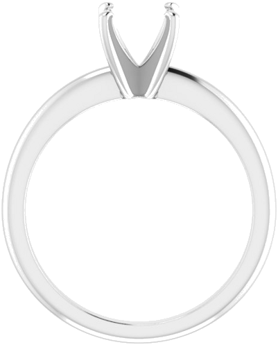 14K White  6x6 mm Cushion Solitaire Engagement Ring Mounting (2)