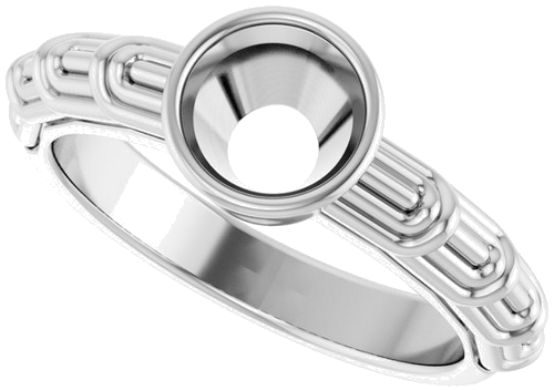 14K White 6.5 mm Round Solitaire Engagement Ring Mounting (5)