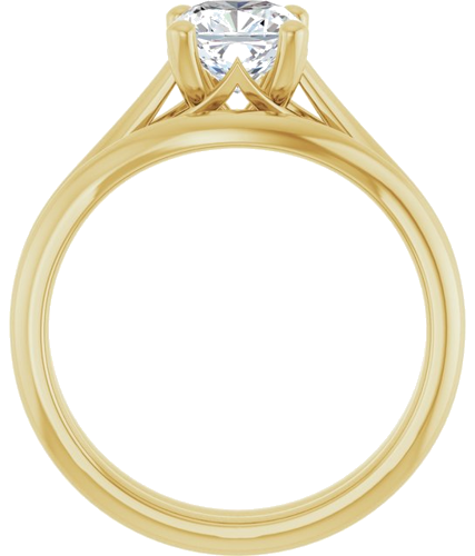 Sužadėtuvių Žiedas „Solitaire“ 585 Geltonojo Aukso Cushion 6mm (7)