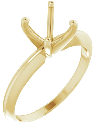 14K Yellow 6.0-6.6 mm Round 4-Prong Comfort-fit Solitaire Ring Mounting (1)