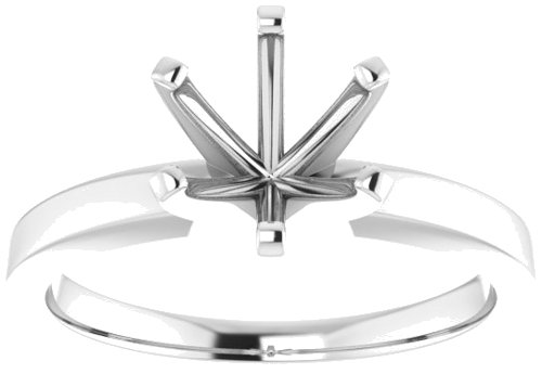 14K White 7.4 mm Round Solitaire Engagement Ring Mounting (3)