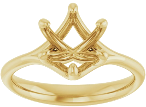 14K Yellow 8 mm Round Engagement Ring Mounting (3)