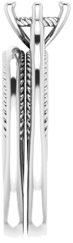 Sužadėtuvių Žiedas „Solitaire“ 585 Baltojo Aukso Round 6.5mm (9)
