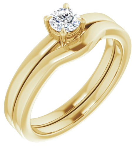 14K Yellow 4.1 mm Round Solitaire Engagement Ring Mounting (6)