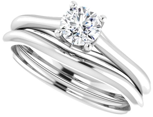 14K White 4.8 mm Round Solitaire Engagement Ring Mounting (10)