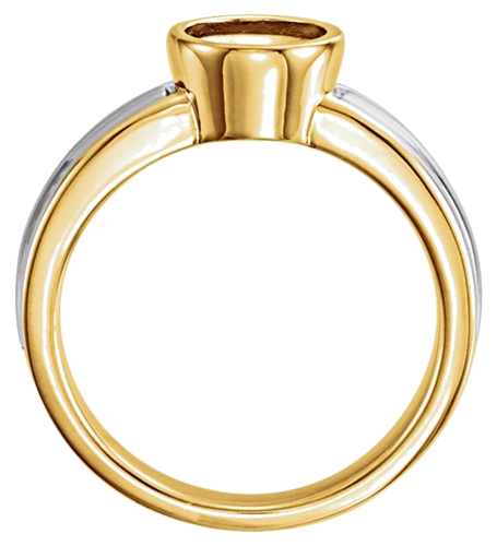 14K Yellow   White 7 mm Round Bezel-Set Solitaire Engagement Ring Mounting (2)
