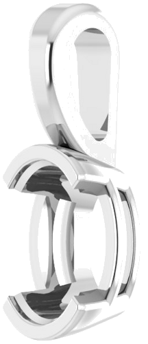 Sterling Silver 7x5 mm Oval Solitaire Pendant Mounting (2)