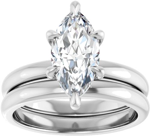 14K White 12x6 mm Marquise Solitaire Engagement Ring Mounting (8)