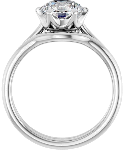 14K White 8 mm Round Engagement Ring Mounting (7)