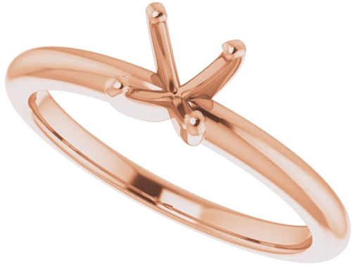 14K Rose  5.5 mm Round Solitaire Engagement Ring Mounting (5)
