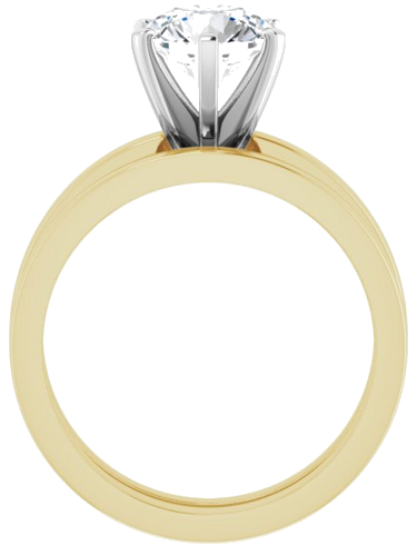 14K Yellow White 7.4 mm Round Solitaire Engagement Ring Mounting (7)