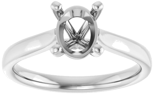 Platinum 8x6 mm Oval Engagement Ring Mounting (3)
