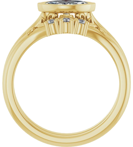 Sužadėtuvių Žiedas „Bezel-Set“ 585 Geltonojo Aukso Marquise 8mm x 4mm (7)