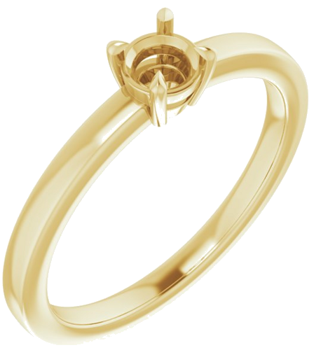 14K Yellow 4.1 mm Round Solitaire Engagement Ring Mounting (1)