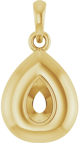 Pakabukas „Solitaire Puffed“ 585 Geltonojo Aukso Pear Shape 5mm x 3mm (1)