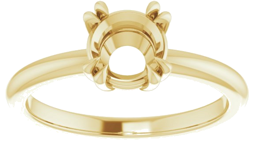 Sužadėtuvių Žiedas „Solitaire“ 585 Geltonojo Aukso Round 6.5mm (3)