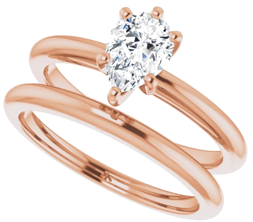 Sužadėtuvių Žiedas 14k rose gold Pear 7mm x 5mm (10)