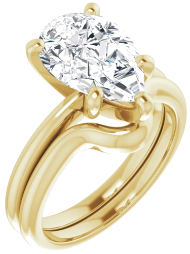 14K Yellow  12x8 mm Pear Solitaire Engagement Ring Mounting (6)